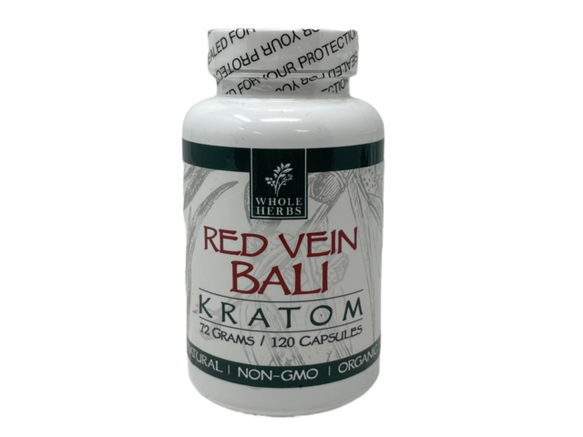 Whole Herbs Red Vein Bali Kratom 120ct