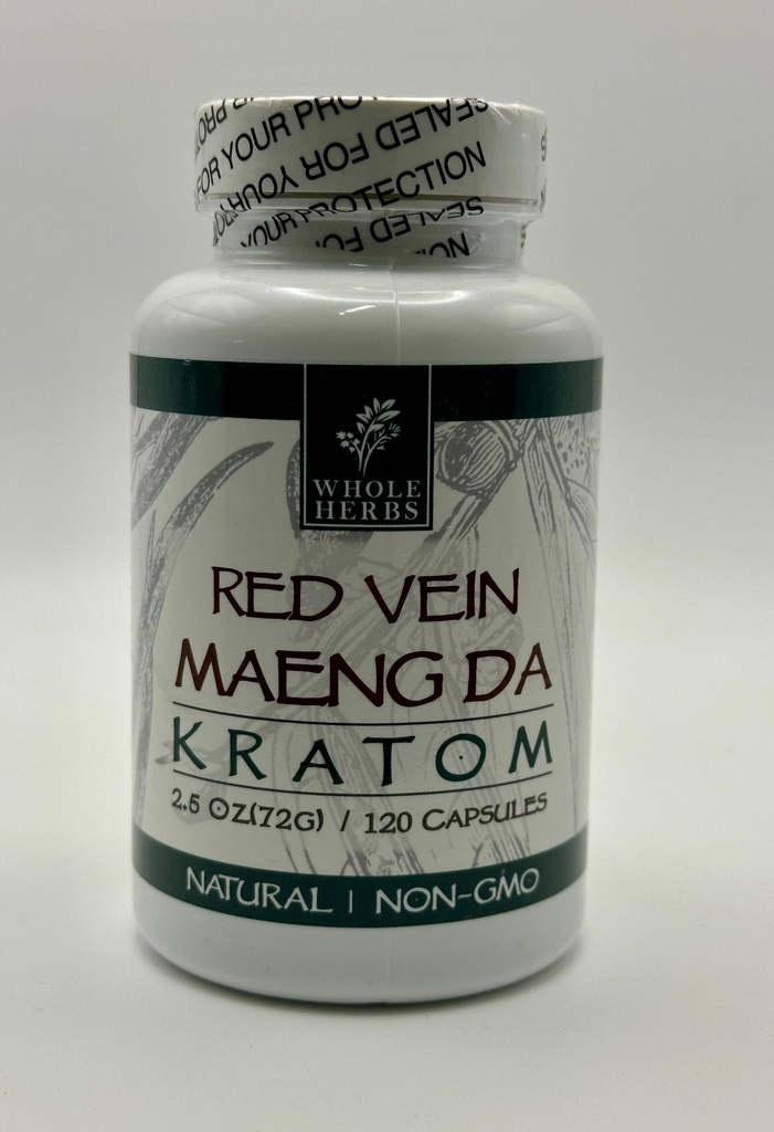 Whole Herbs Red Vein Maeng Da Kratom 120ct