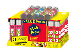 Clipper Reusable Lighter Assorted  48+5 SE