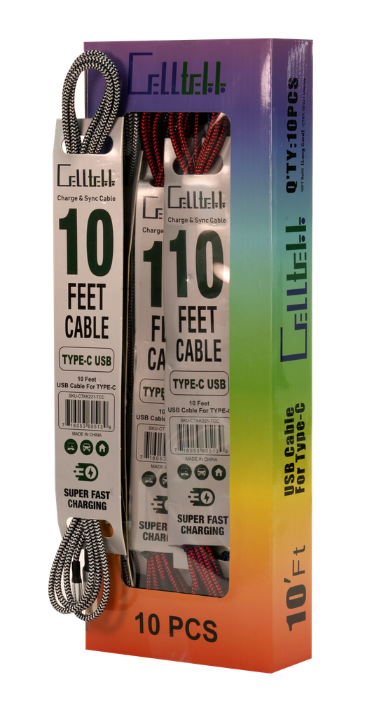 Cell TK 10ft USB to Type C 10ct