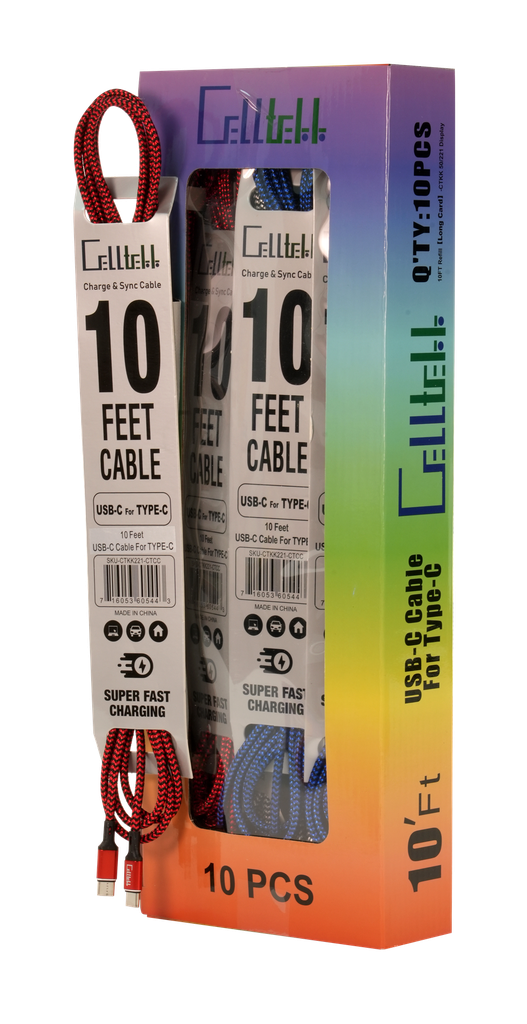 Cell TK 10ft USB-C to Type -C 10ct