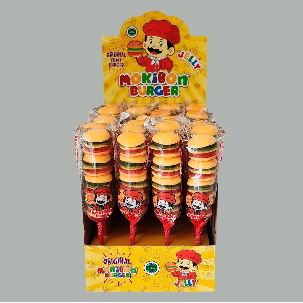 MOKIBON BURGER GUMMY CANDY 24pk / 1.23oz