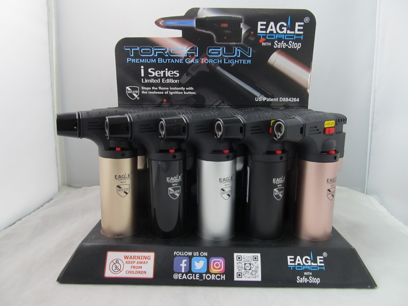 Eagle Metallic Torch GUN Lighter - (PT101-i)- 15ct
