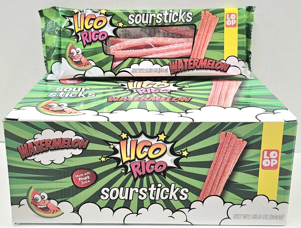 LICO RICO FLAVOR SOUR STICKS 12PCS/2.82OZ