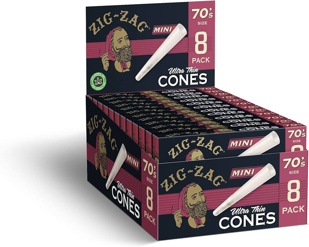ZIG-ZAG CONES ULTRA THIN MINI 70 'S  8ct